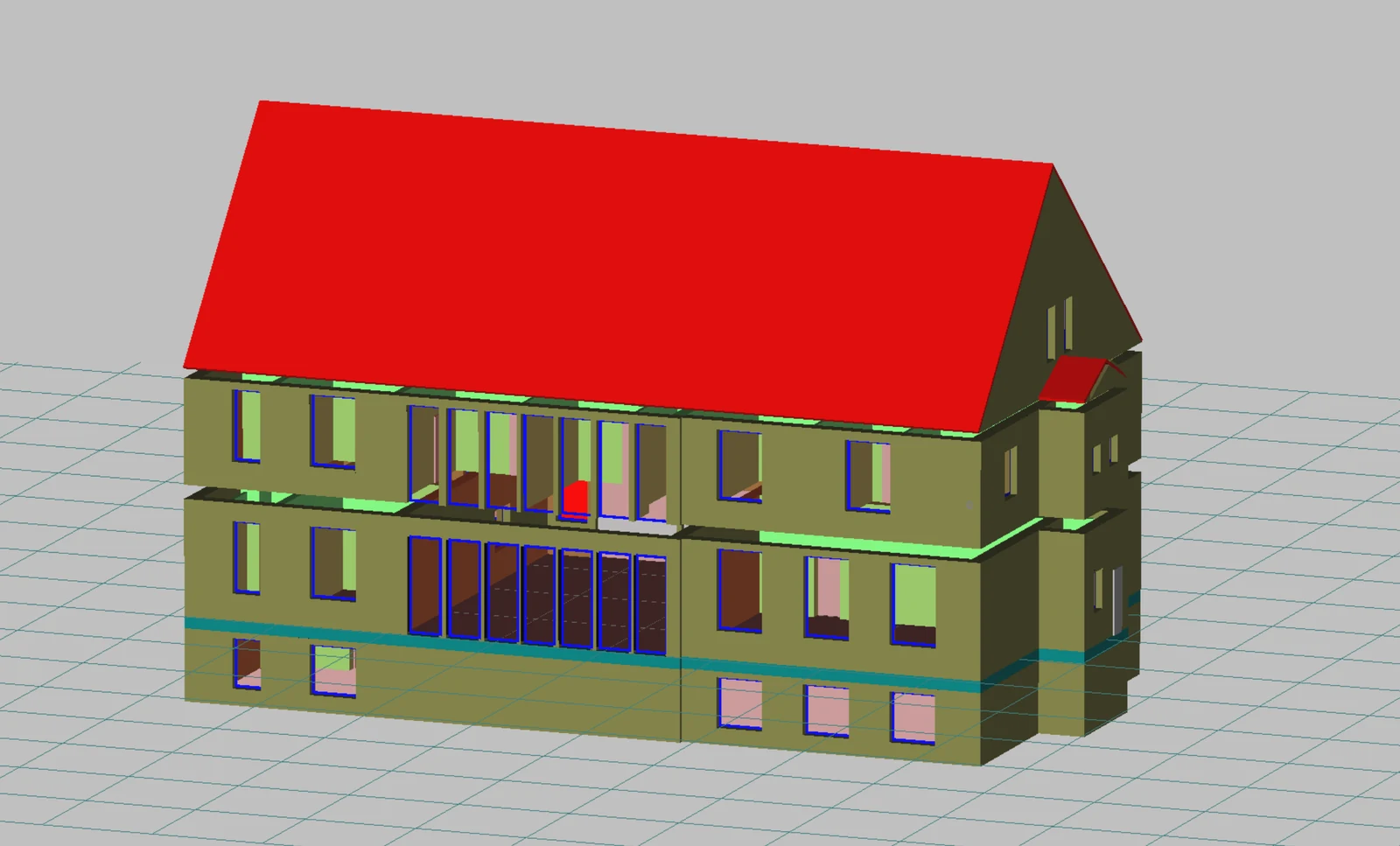 3D-Modell eines Wohnhauses